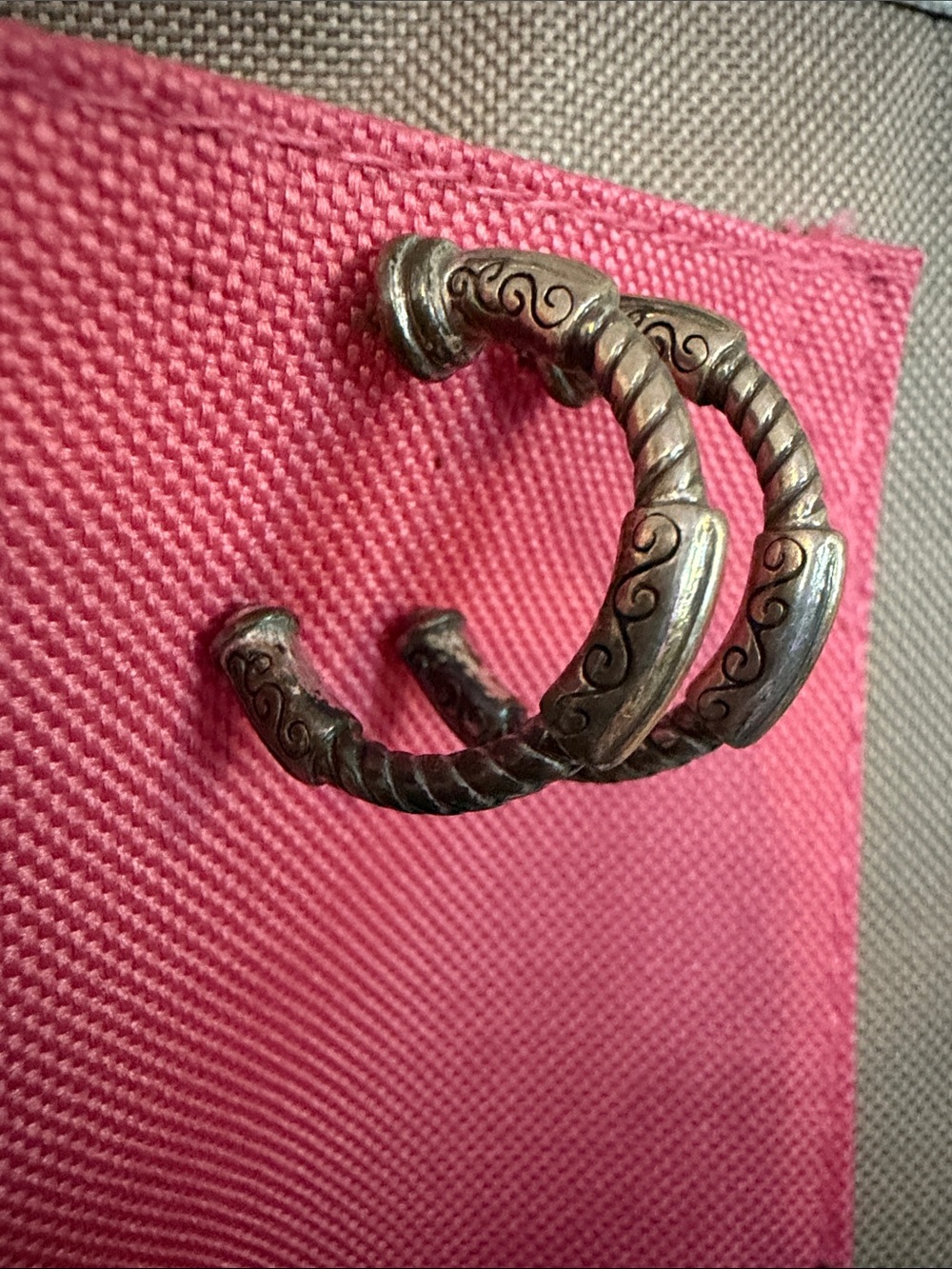 Brighton Silver hooped earrings (tarnished)